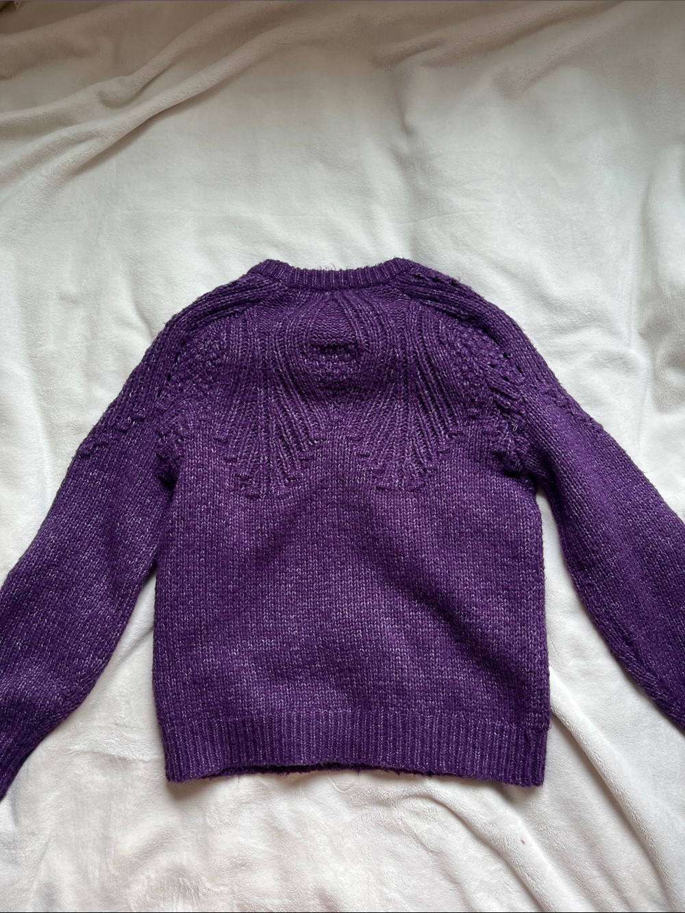 Cozy Purple Crewneck Knit Sweater for Women - Picture 3 of 3
